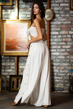 Load image into Gallery viewer, Bow Tie Bandeau White Wide Leg Jumpsuit