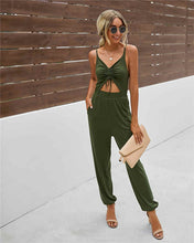 Load image into Gallery viewer, Reese Tie Front Open Cut Jumpsuit