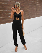 Load image into Gallery viewer, Reese Tie Front Open Cut Jumpsuit