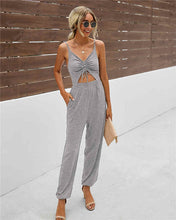 Load image into Gallery viewer, Reese Tie Front Open Cut Jumpsuit