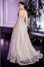 Load image into Gallery viewer, Modern Fairy Platinum Sequin A-Line Embellished Tulle Gown