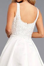 Load image into Gallery viewer, Embroidered White Sleeveless A-line Wedding Gown