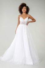 Load image into Gallery viewer, Purity Sheer Bodice V-Neck Wedding Dress with Tail
