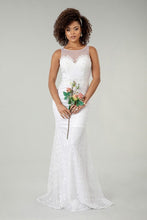 Load image into Gallery viewer, Goddess Sweetheart White Embroidered Lace Wedding Gown