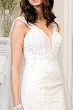 Load image into Gallery viewer, Embroidered Lace Mermaid Wedding Gown w/ Detachable Cape