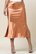 Load image into Gallery viewer, Pink Rose Silk Midi Skirt