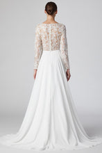 Load image into Gallery viewer, Elegance White Long Sleeve Lace Appliques Bridal Gown