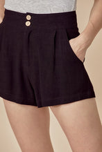 Load image into Gallery viewer, Off White Linen Pleated Hidden Front Zipper Button Front Short