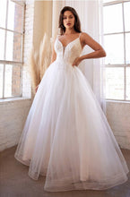 Load image into Gallery viewer, Chiffon Off White Deep V-Neck Layered Tulle Bridal Gown