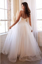 Load image into Gallery viewer, Chiffon Off White Deep V-Neck Layered Tulle Bridal Gown