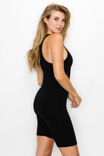 Load image into Gallery viewer, Black Racer Back Sleeveless Ribbed Romper