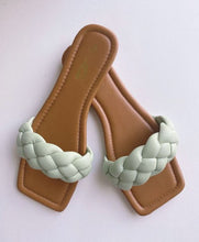 Load image into Gallery viewer, Green Braided Strap Sandals