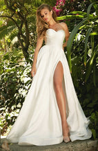 Load image into Gallery viewer, Premium Strapless Satin High Slit Wedding Dress