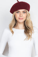 Load image into Gallery viewer, French Royalty Fleece Burgundy Red Beret Hat