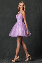 Load image into Gallery viewer, Bonita Lilac Babydoll Glitter Short Homecoming Dress
