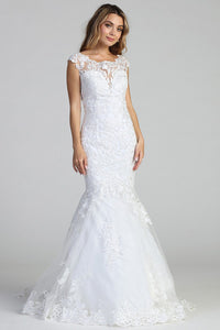 Lovely Laced Sweetheart Tulle Mermaid Wedding Gown