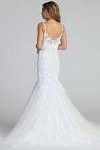 Load image into Gallery viewer, Crafted Lace Encrusted Sleeveless Tulle Mermaid Bridal Gown