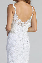 Load image into Gallery viewer, Crafted Lace Encrusted Sleeveless Tulle Mermaid Bridal Gown