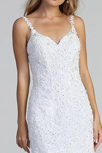 Crafted Lace Encrusted Sleeveless Tulle Mermaid Bridal Gown