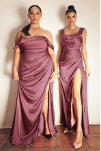 Load image into Gallery viewer, Curve Fitted Convertible Charmeuse Mauve Rose Pink Gown