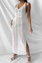 Load image into Gallery viewer, Hollow Out White Sleeveless Long Swimwear Cover Up