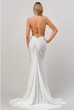 Load image into Gallery viewer, Stunning White Sequin Satin Maxi Dress