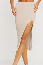 Load image into Gallery viewer, Yoko Side Slit Soft Ribbed Yellow Midi Skirt