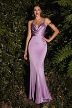 Load image into Gallery viewer, Satin Celestial Sage Draped Bridesmaid Party Dress
