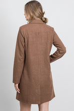 Load image into Gallery viewer, Mocha Faux Wool Oversized Blazer Jacket
