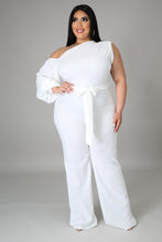 Load image into Gallery viewer, Royal Blue Plus Size Off Shoulder Belted Jumpsuit