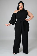 Load image into Gallery viewer, Royal Blue Plus Size Off Shoulder Belted Jumpsuit