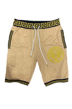 Load image into Gallery viewer, Black Men&#39;s Black and Gold Detail Shorts