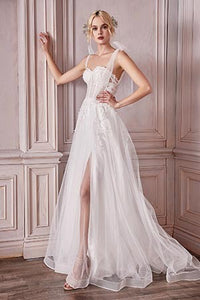 Structured Corset Style Sweetheart White Tulle Wedding Gown