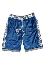 Load image into Gallery viewer, Men&#39;s Burgundy-Gold Status Print Velour Shorts Suede Shorts