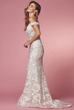 Load image into Gallery viewer, Lace White Off Shoulder Long Mermaid Dress