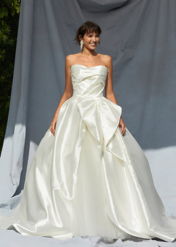 Mikado Draped Satin Sweetheart Strapless Wedding Dress