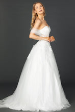 Load image into Gallery viewer, Sweetheart White Corset Top Tulle Glitter Wedding Gown