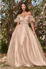 Load image into Gallery viewer, Luxury Sweet Heart Champagne Off Shoulder Puff Gown