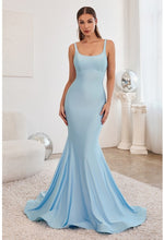 Load image into Gallery viewer, Fabulous Light Blue Sleeveless Bodycon Elegant Mermaid Gown