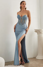 Load image into Gallery viewer, Emerald Sweetheart Style Corset Strapless Mesh Mermaid Gown