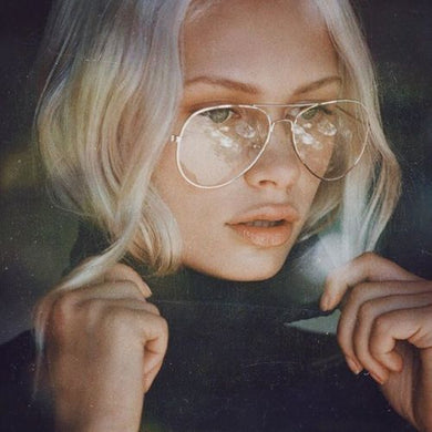 Fashionable Gold Aviator Style Clear Glasses