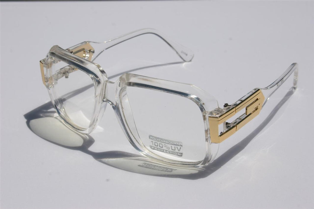 Retro Clear Square Gold Unisex Clear Glasses