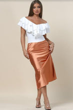 Load image into Gallery viewer, Pink Rose Silk Midi Skirt
