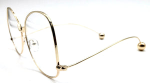 Vintage Style Oval Clear Oversized Gold Princess Glasses