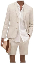 Load image into Gallery viewer, Summer Beach Beige Blazer Short Pants 2 Pieces Men&#39;s Suit