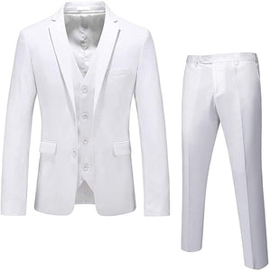 Men's White Double Breasted 3pc Suit