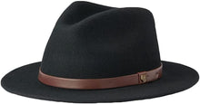 Load image into Gallery viewer, Men&#39;s Black Classic Banded Fedora Hat