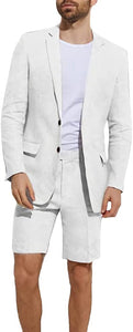 Summer Beach White Blazer Short Pants 2 Pieces Men's Suit