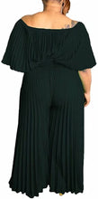 Load image into Gallery viewer, Plus Size Black Pleated Off Shoulder Jumpsuit