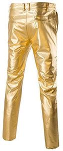 Men's Metallic Gold Slim Fit Pants